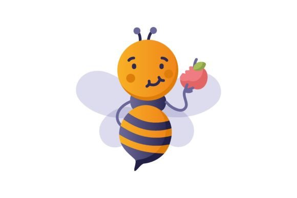 Bee Student Eats Apple at School Break