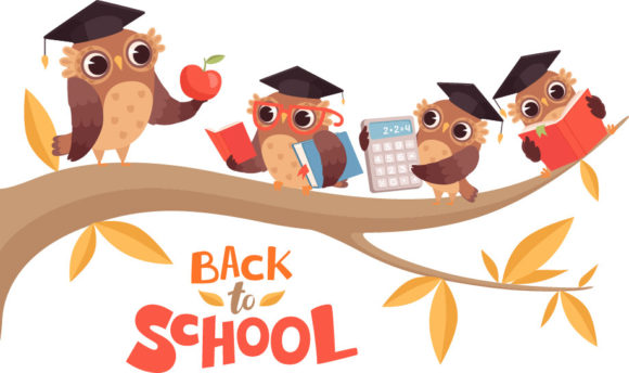 Cute Cartoon Baby Owls and Teacher: A Creative Tool for Back-to-School Workflows