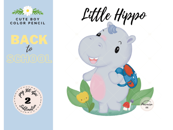 Cute Little Hippo Boy Sublimation