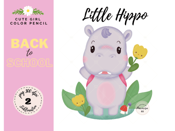 Cute Little Hippo Girl Sublimation: A Versatile Design for Creative Projects