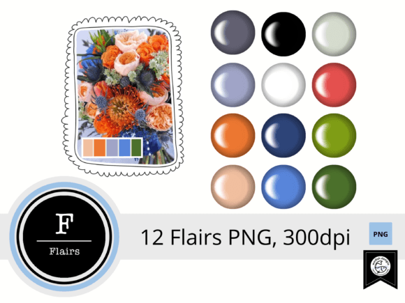 Digital Scrapbooking Flairs Set 1