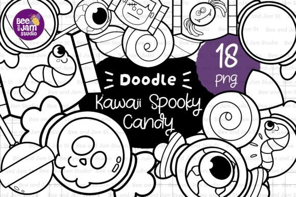 KDP Coloring Halloween Spooky Candy PNG
