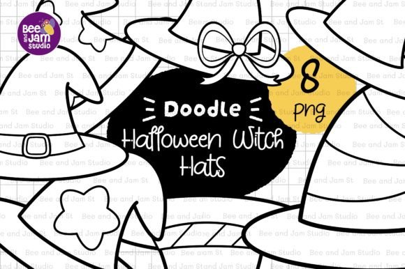 KDP Kids Halloween Witch Hat Line Art for Creative Projects