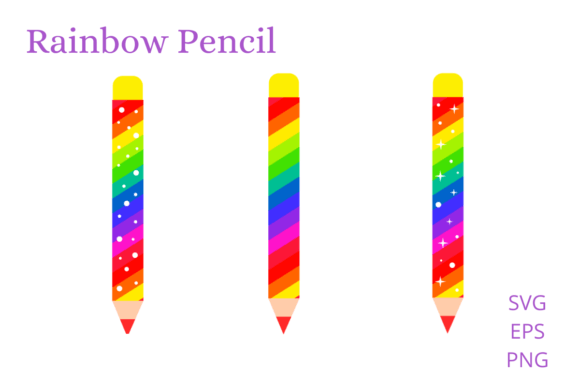 Rainbow Pencil Illustration: A Versatile Design for Back to School