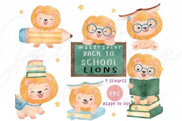 Watercolor Cute Lion Student Clipart Set: A Strategic Asset for Creative Projects